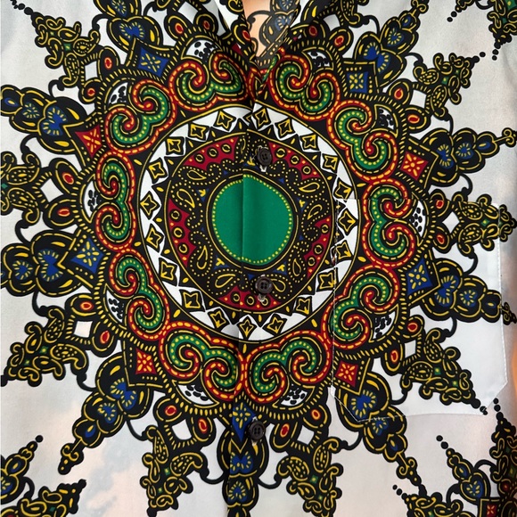 Colorful Patterned Button-Up Shirt - Picture 6 of 11